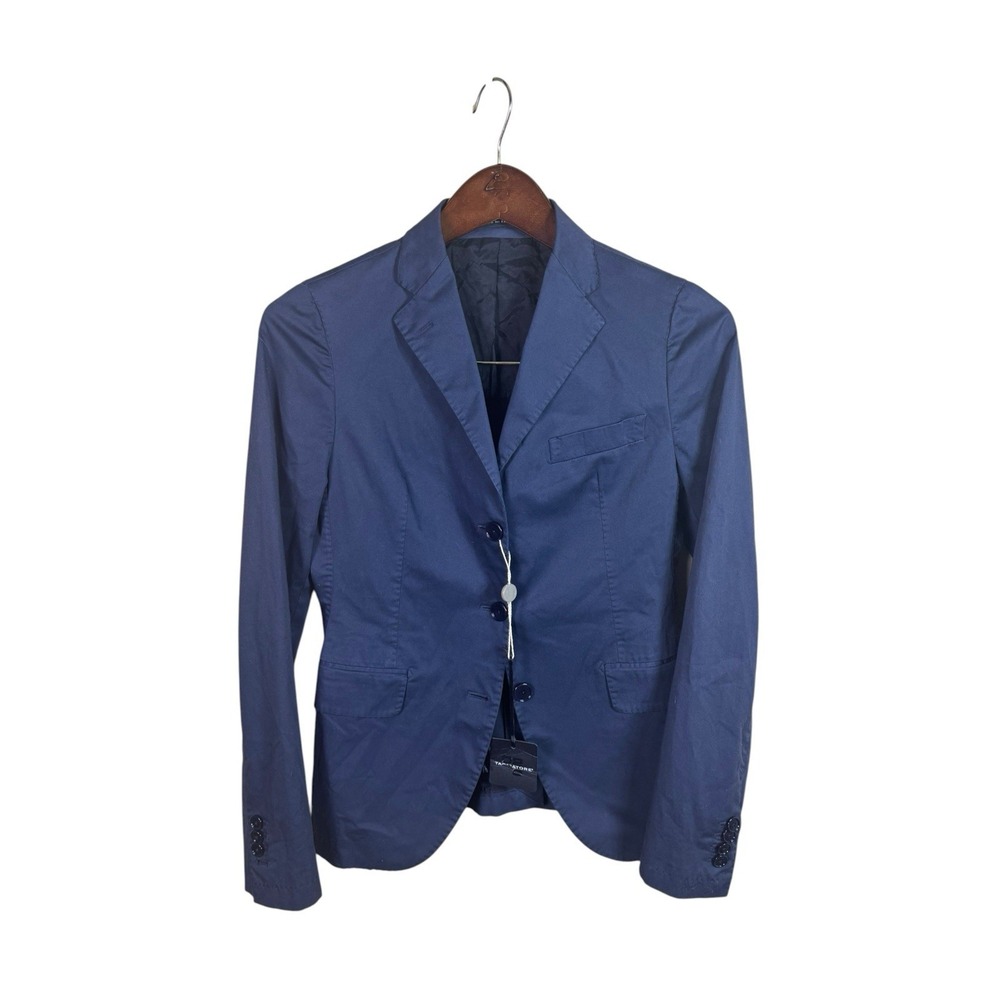 TAGLIATORE Italy Luxury Navy Blue Cotton Unstructured Blazer Jacket IT 42 M NEW